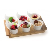 7 piece Serving Set with Bamboo Tray